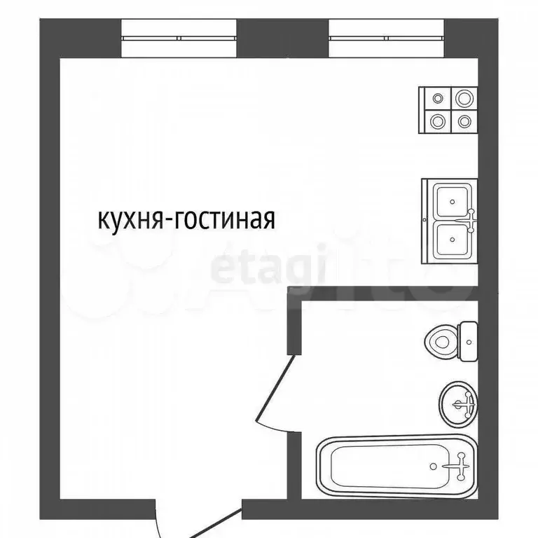 Квартира-студия, 34 м, 12/17 эт. - Фото 0