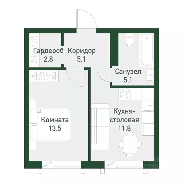 1-к кв. Челябинская область, Челябинский городской округ, пос. ... - Фото 0