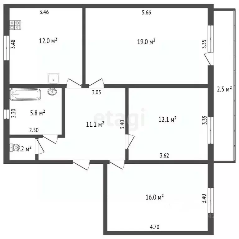 3-к кв. Забайкальский край, Читинский район, Атамановка пгт Советская ... - Фото 2