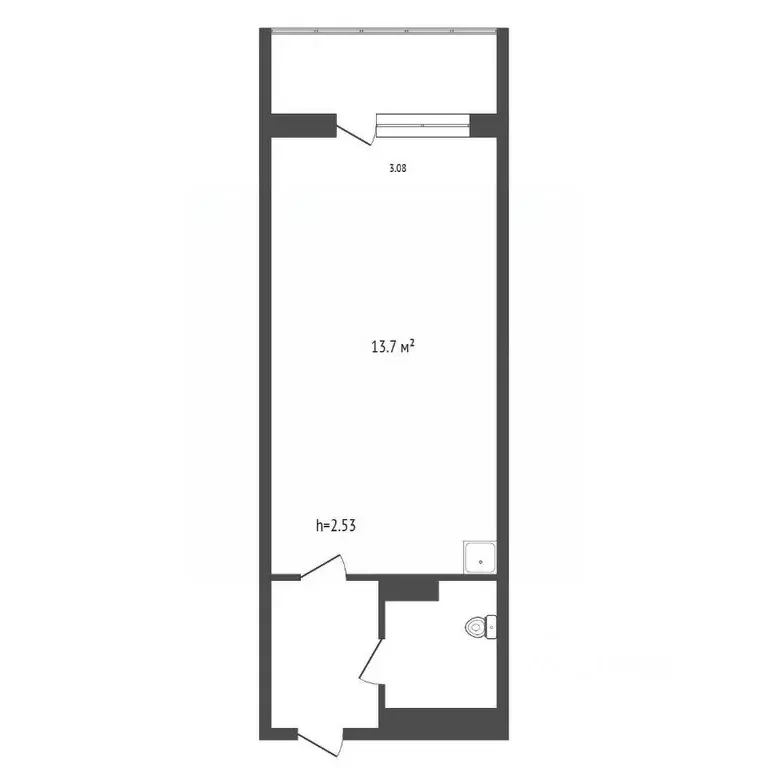 Студия Красноярский край, Красноярск Соколовская ул., 64 (25.0 м) - Фото 2