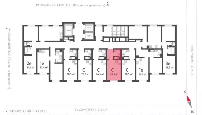 Квартира-студия: Санкт-Петербург, Пахомовская улица, 8к3 (20.5 м) - Фото 1