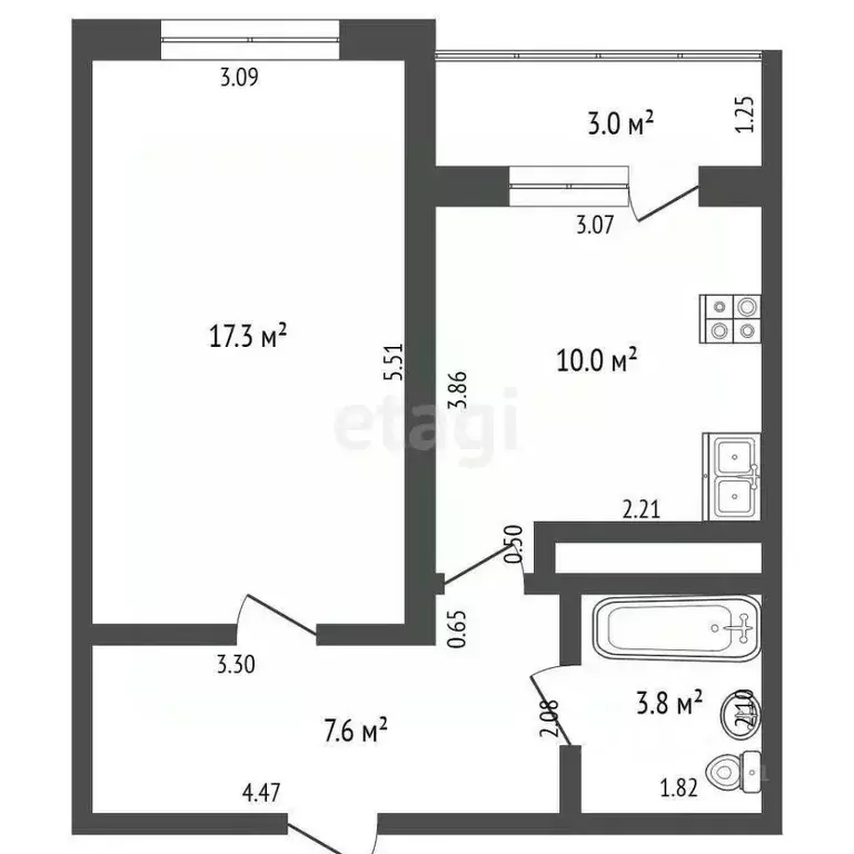 1-к кв. Краснодарский край, Анапа Владимирская ул., 55В (38.0 м) - Фото 1