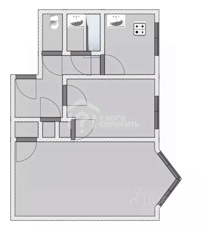 2-к кв. Санкт-Петербург, Санкт-Петербург, Петергоф Разводная ул., 39 ... - Фото 1