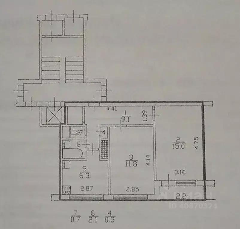 2-к кв. Санкт-Петербург просп. Народного ополчения, 221 (45.3 м) - Фото 2
