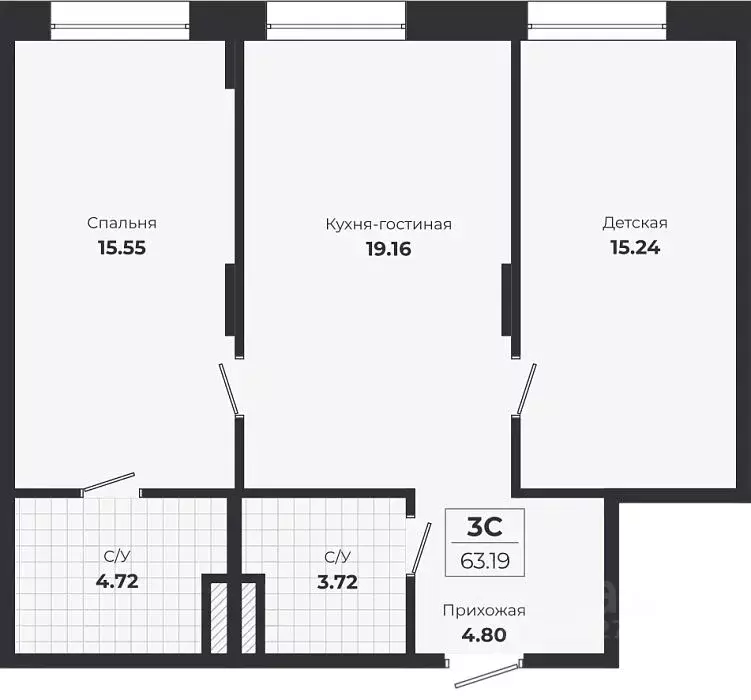 2-к кв. Новосибирская область, Новосибирск Лесоперевалка мкр, Ясный ... - Фото 1