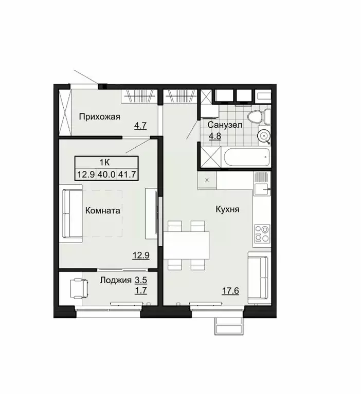 1-к кв. Владимирская область, Ковров ул. Любецкая, 5/2 (41.7 м) - Фото 0