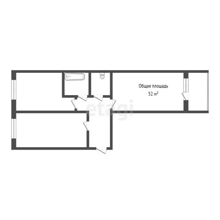 2-комнатная квартира: Кемерово, улица Серебряный Бор, 4 (52 м) - Фото 1