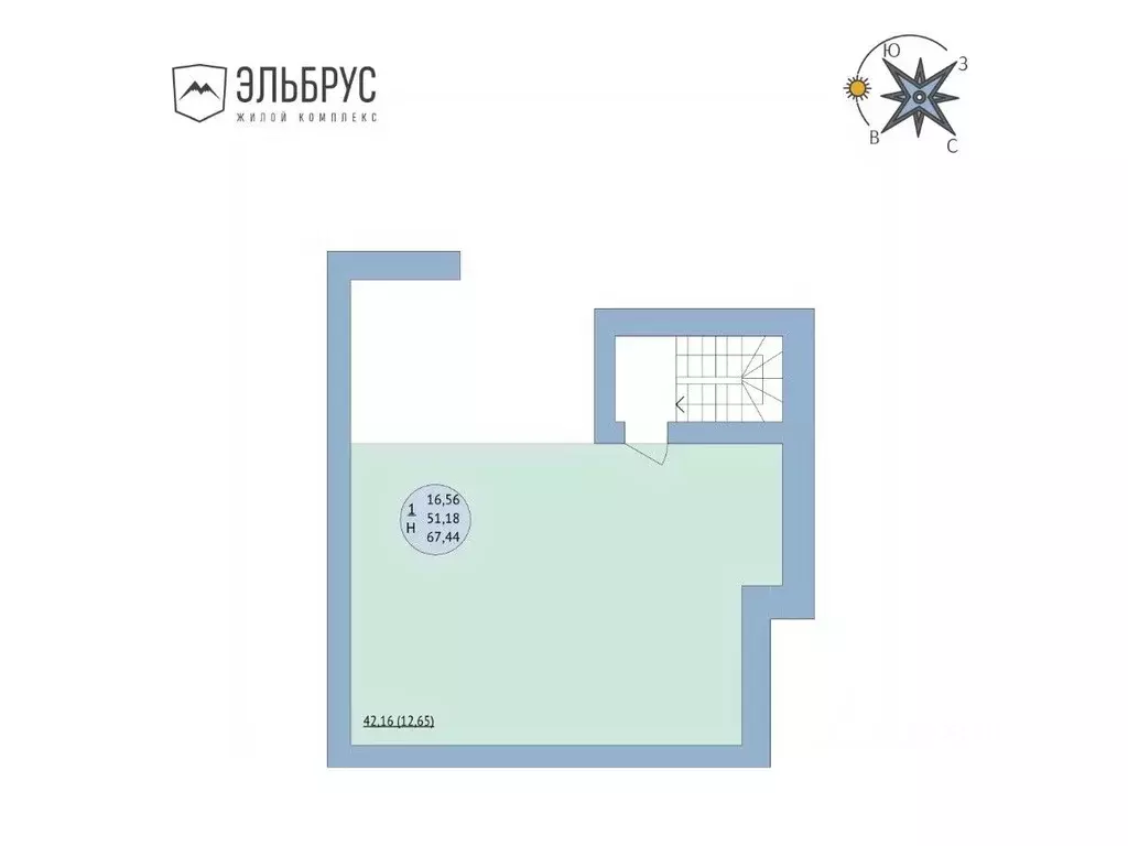2-к кв. Башкортостан, Уфа Кавказская ул., 24 (67.44 м) - Фото 1
