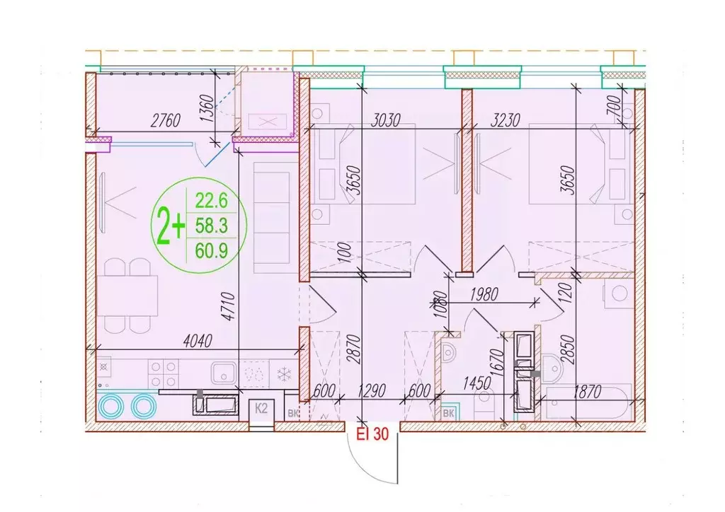 2-к кв. Астраханская область, Астрахань Центральный жилой комплекс ... - Фото 0
