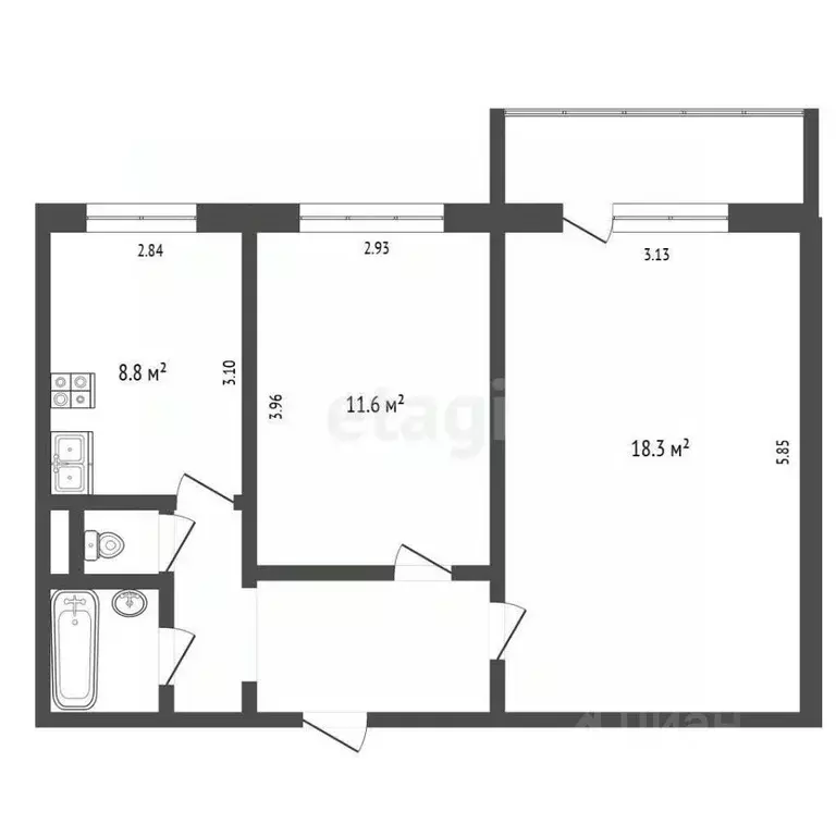 2-к кв. Калужская область, Калуга городской округ, д. Мстихино ул. ... - Фото 2