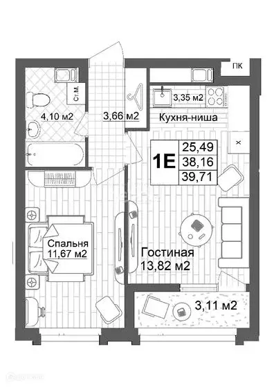 Продаётся 1-к квартира, 38 м - Фото 1