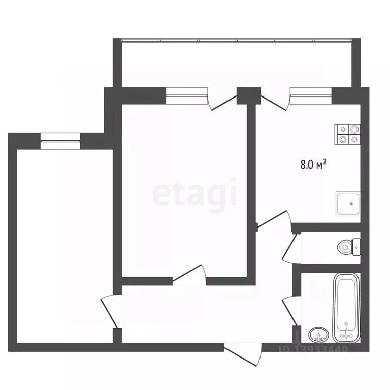 2-к кв. Тюменская область, Тюмень ул. Дружбы, 157 (46.1 м) - Фото 2