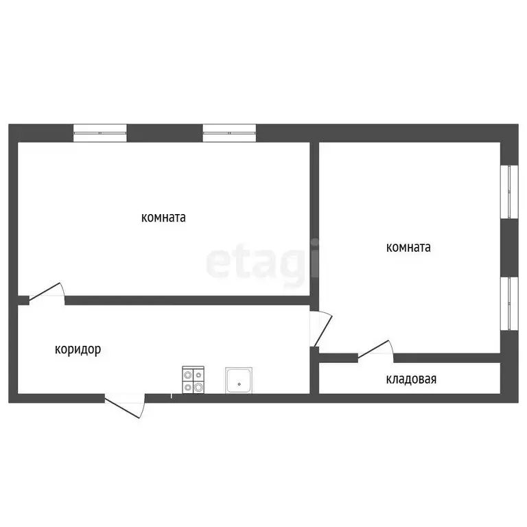 2-комнатная квартира: Пермь, улица Аркадия Гайдара, 7 (45.6 м) - Фото 1