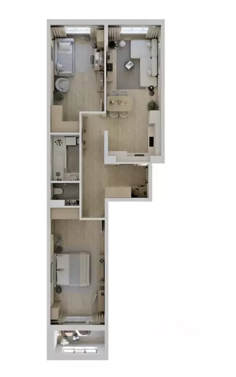 3-к кв. Саха (Якутия), Якутск ул. Чкалова, 39А (66.5 м) - Фото 1