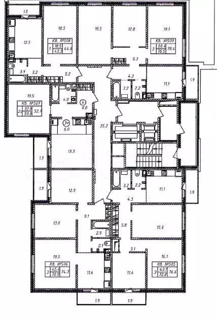 3-к. квартира, 78м, 3/17эт. - Фото 0