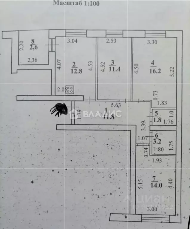 3-к кв. Башкортостан, Стерлитамак ул. Рашита Кудашева, 1 (73.7 м) - Фото 1