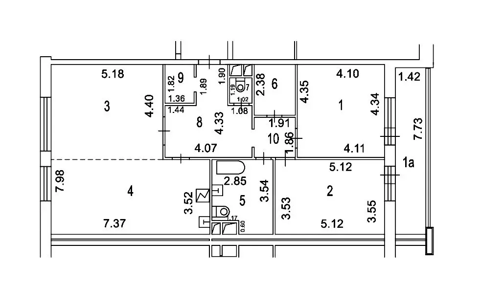 3-комнатная квартира: Москва, Новогиреевская улица, 5с2 (118.7 м) - Фото 1