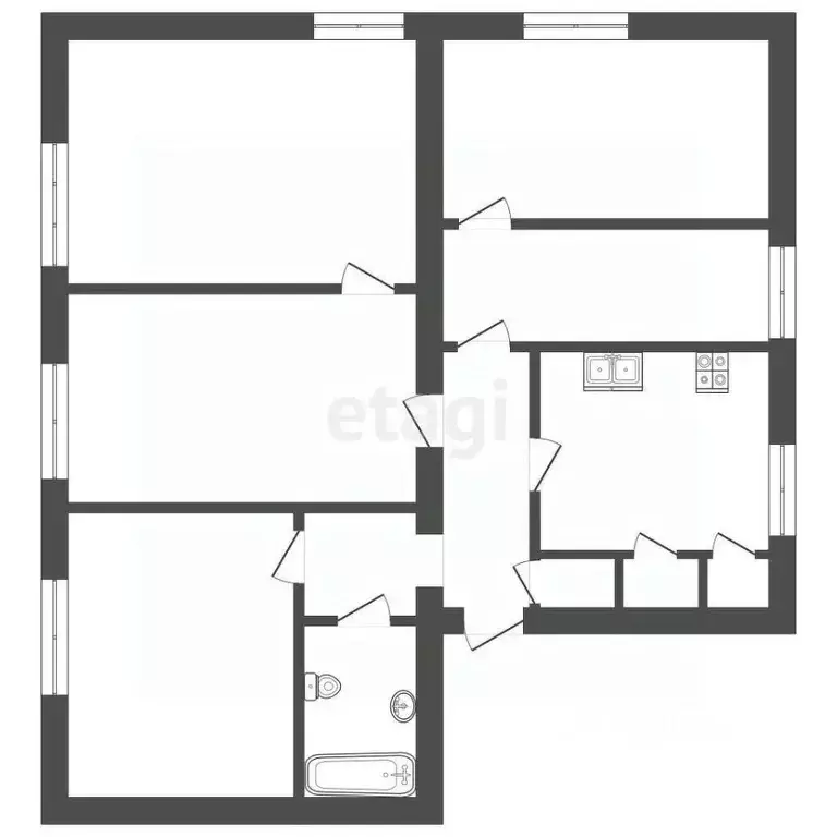 4-к кв. Псковская область, Печоры Рижская ул., 5 (63.6 м) - Фото 2