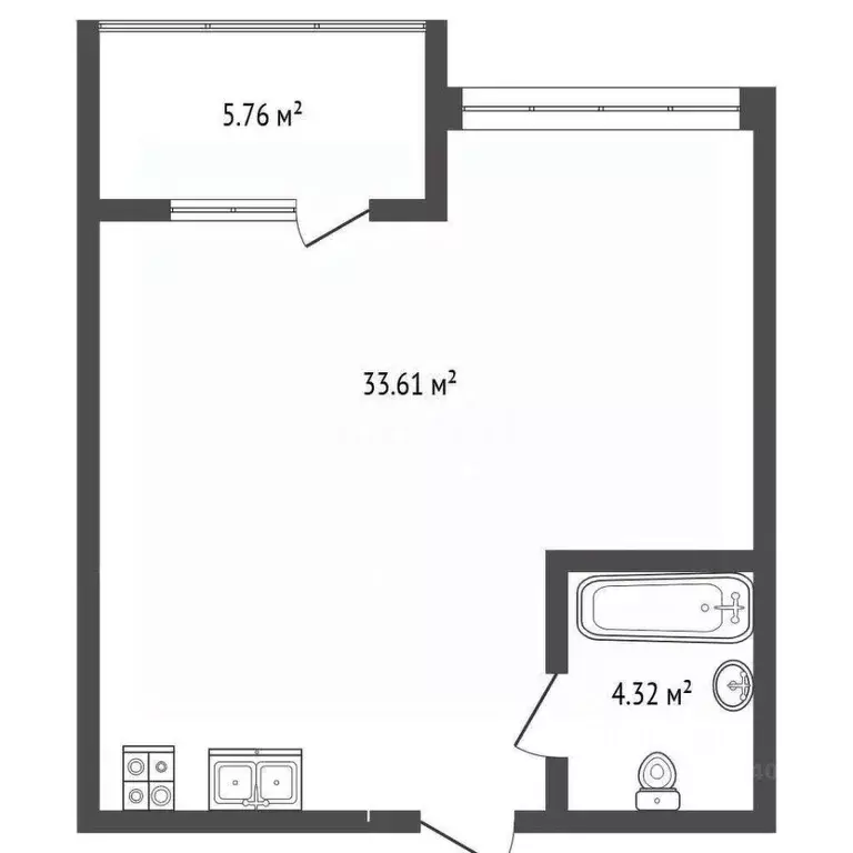 Студия Крым, Судак ул. Набережная, 75к1 (43.6 м) - Фото 2