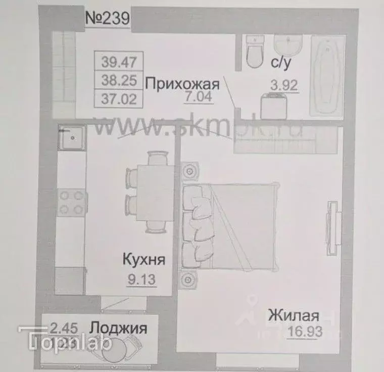 1-к кв. Калининградская область, Зеленоградск ул. Тургенева, 16Ак3 ... - Фото 2