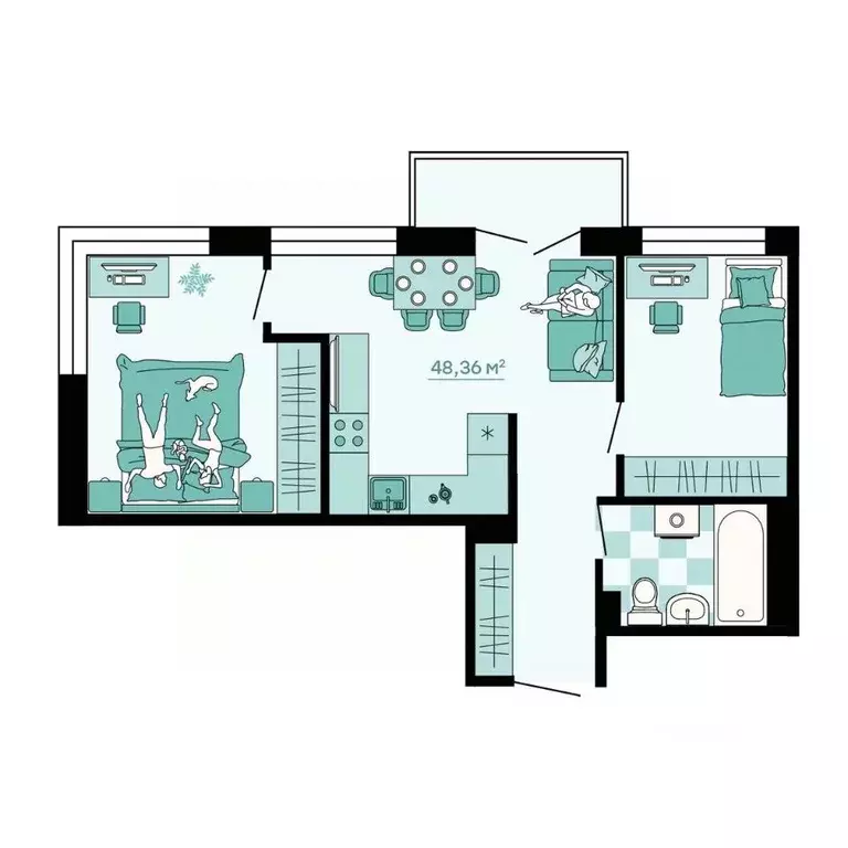 3-к кв. Приморский край, Владивосток ул. Грязелечебница (48.36 м) - Фото 1