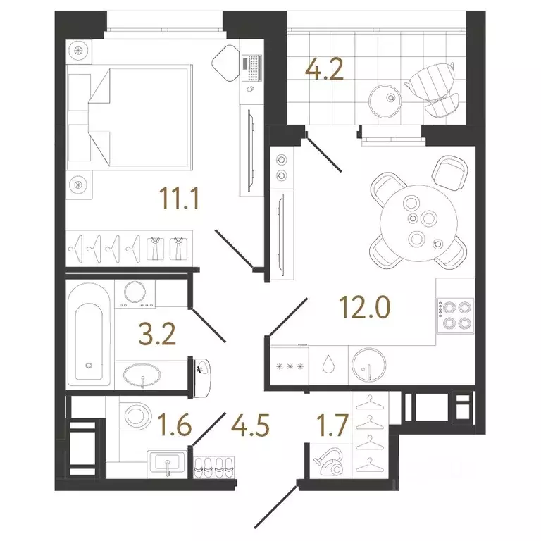 1-к кв. Санкт-Петербург ул. Бабушкина, 2 (34.1 м) - Фото 0