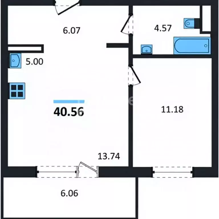 1-к кв. Челябинская область, Челябинский городской округ, пос. ... - Фото 2