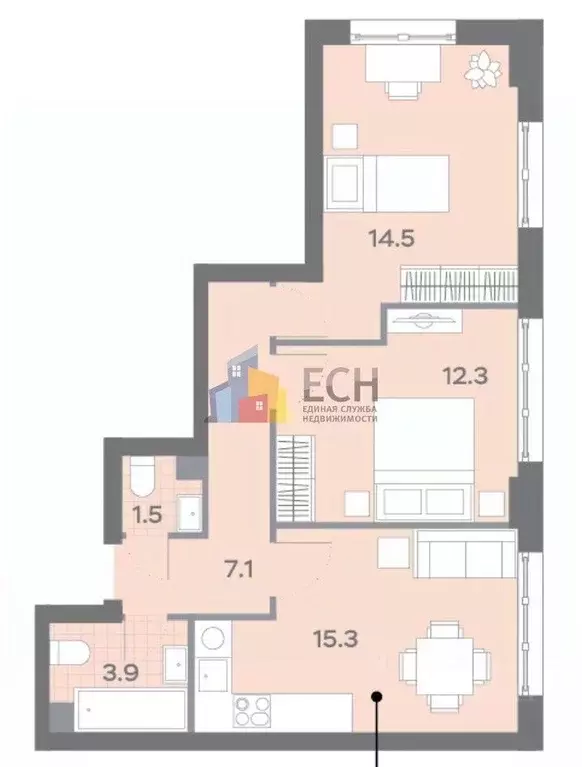 2-к кв. Москва Дмитровское ш., 79с5 (54.7 м) - Фото 1