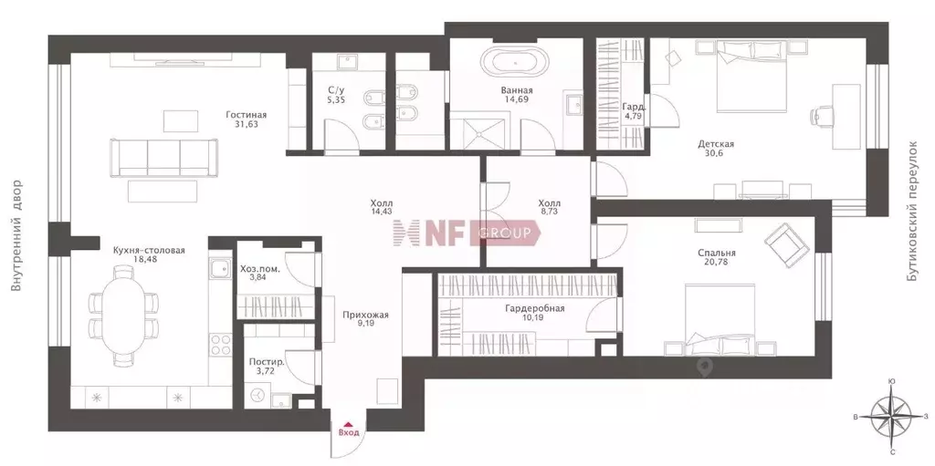 3-к кв. Москва 1-й Зачатьевский пер., 5 (187.0 м) - Фото 2