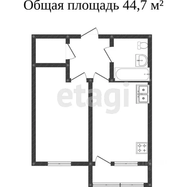 1-к кв. Костромская область, Кострома Никитская ул., 114 (48.0 м) - Фото 1