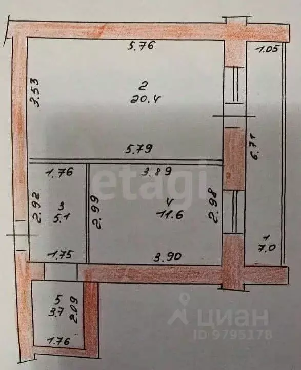 1-к кв. Татарстан, Казань ул. Братьев Касимовых, 6А (45.0 м) - Фото 0