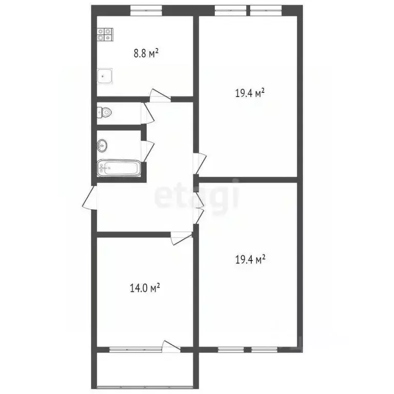 3-к кв. Ярославская область, Ярославль Республиканская ул., 60/17 ... - Фото 1