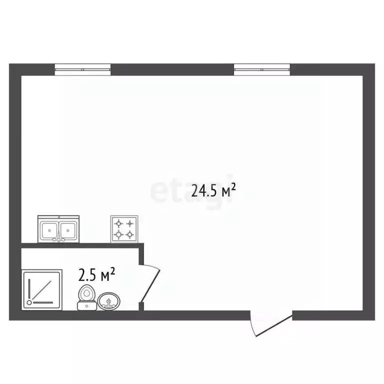 Студия Санкт-Петербург ул. Решетникова, 9 (17.0 м) - Фото 2