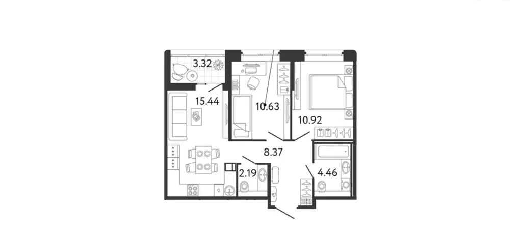Продаётся 2-к квартира, 53.67 м - Фото 0