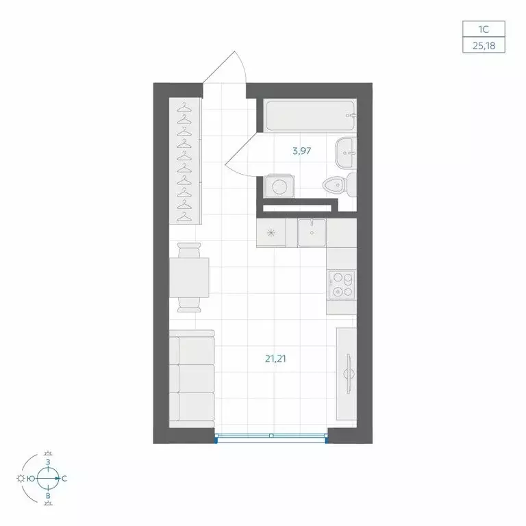 Квартира-студия: Челябинский городской округ, посёлок Пригородный, ЖК ... - Фото 2