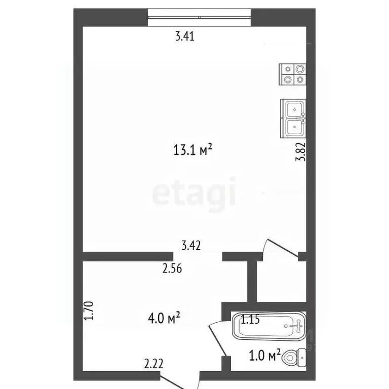 Студия Башкортостан, Стерлитамак ул. Худайбердина, 170А (18.6 м) - Фото 0