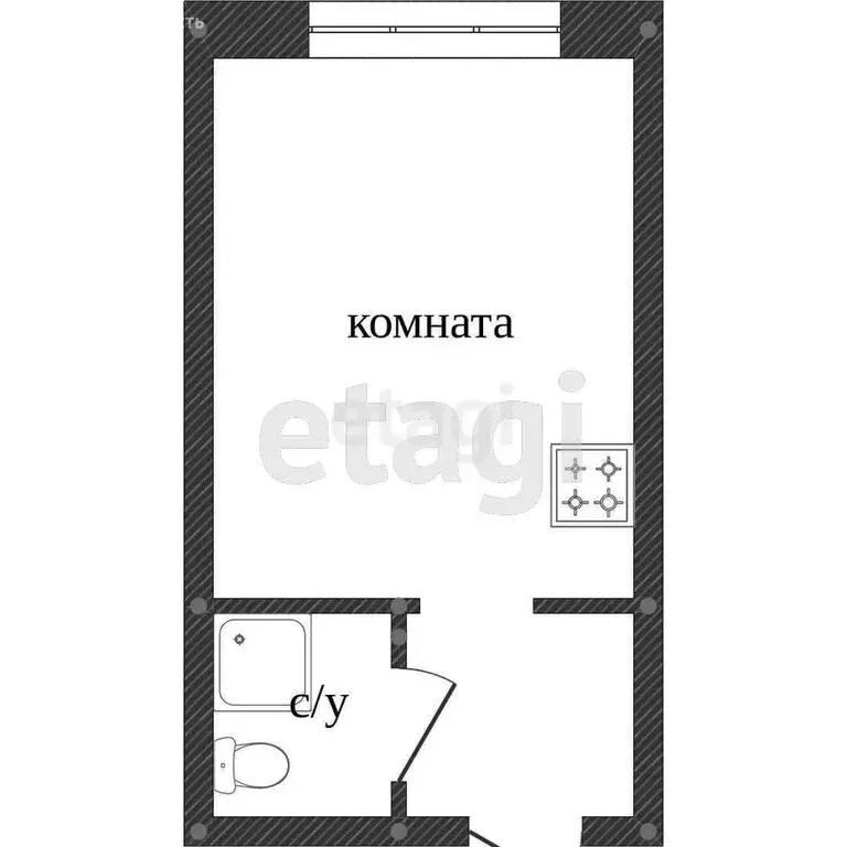 1-комнатная квартира: Курган, улица Ленина, 48 (17.6 м) - Фото 0
