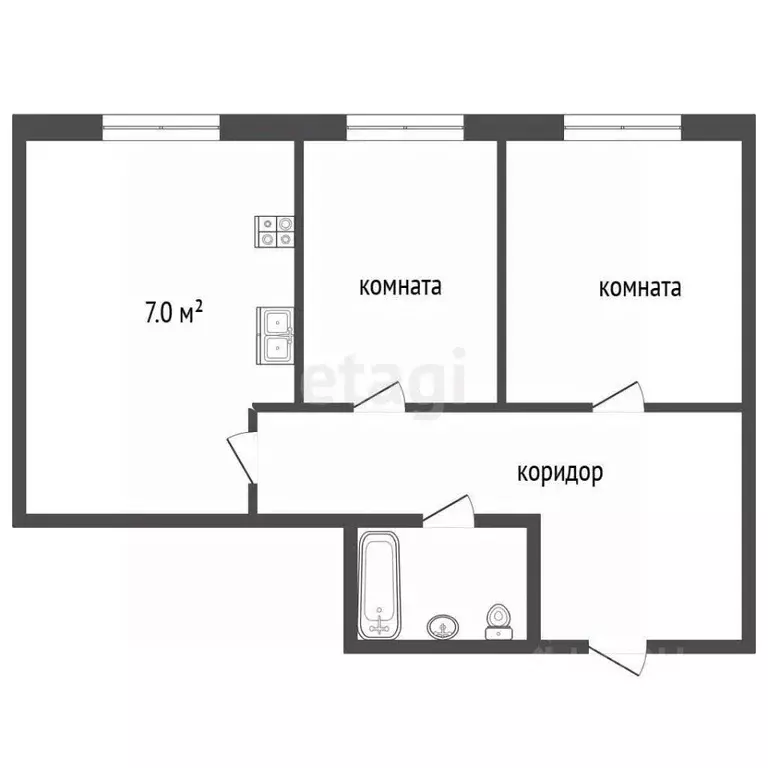 2-к кв. Московская область, Дзержинский ул. Лермонтова, 17 (45.0 м) - Фото 2