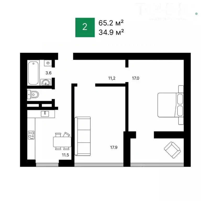 2-к кв. Пензенская область, Пенза просп. Победы, 97а (65.2 м) - Фото 1