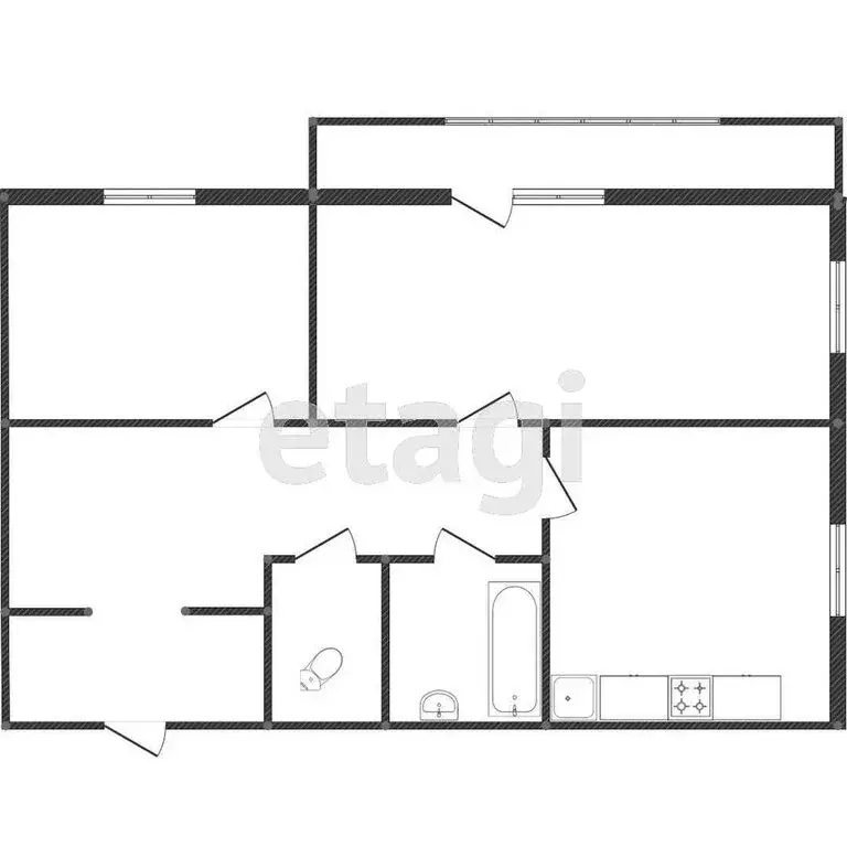 2-комнатная квартира: Благовещенск, Новая улица, 24 (67 м) - Фото 1