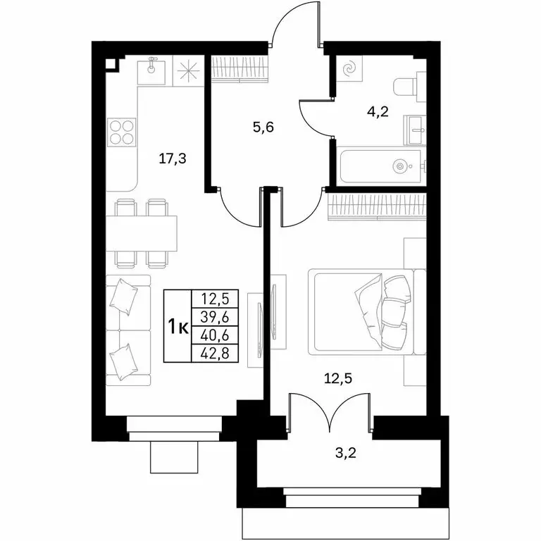 1-комнатная квартира: Нижний Новгород, улица 50-летия Победы, 23 (40.6 ... - Фото 1