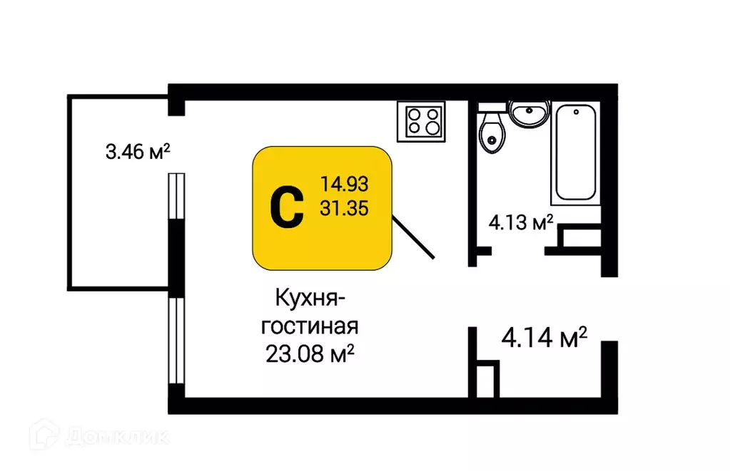 Продаётся 1-к квартира, 32.37 м - Фото 0