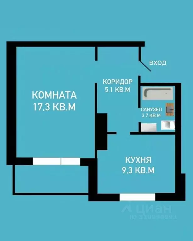 1-к кв. Самарская область, Новокуйбышевск ул. Бочарикова, 4 (36.1 м) - Фото 0