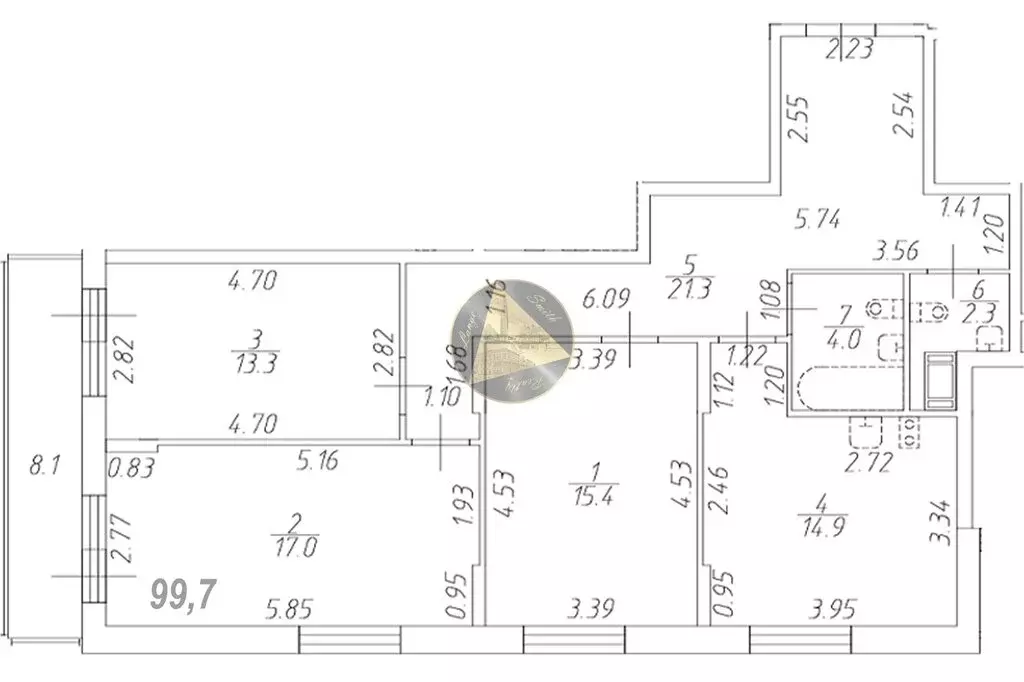 3-комнатная квартира: Санкт-Петербург, бульвар Александра Грина, 4 ... - Фото 1