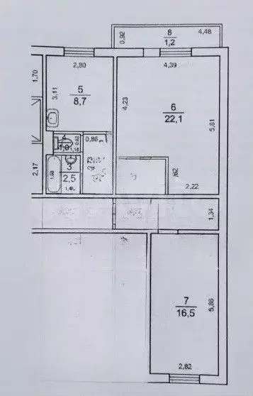 2-к. квартира, 65 м, 8/9 эт. - Фото 0