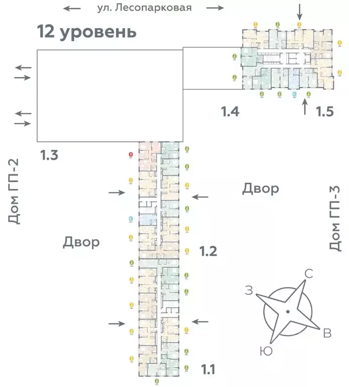 3-к кв. Тюменская область, Тюмень ул. Лесопарковая, 22 (68.6 м) - Фото 2
