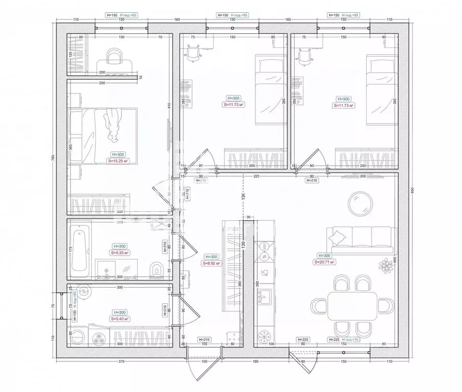 Дом в Ханты-Мансийский АО, Ханты-Мансийск Восточный мкр, 96 (80 м) - Фото 2