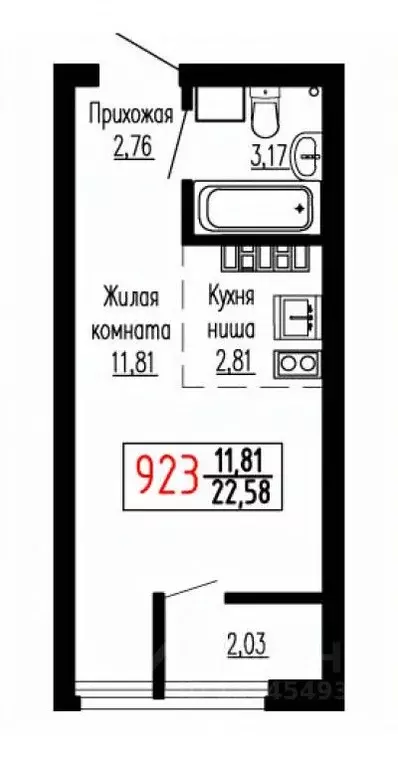 Студия Свердловская область, Екатеринбург ул. Лыжников, 3 (22.4 м) - Фото 0