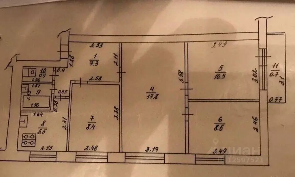 Квартира, 4 комнаты, 63 м - Фото 1