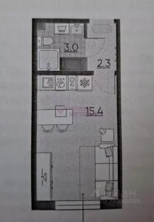 Студия Санкт-Петербург ул. Пейзажная, 30 (20.5 м) - Фото 2